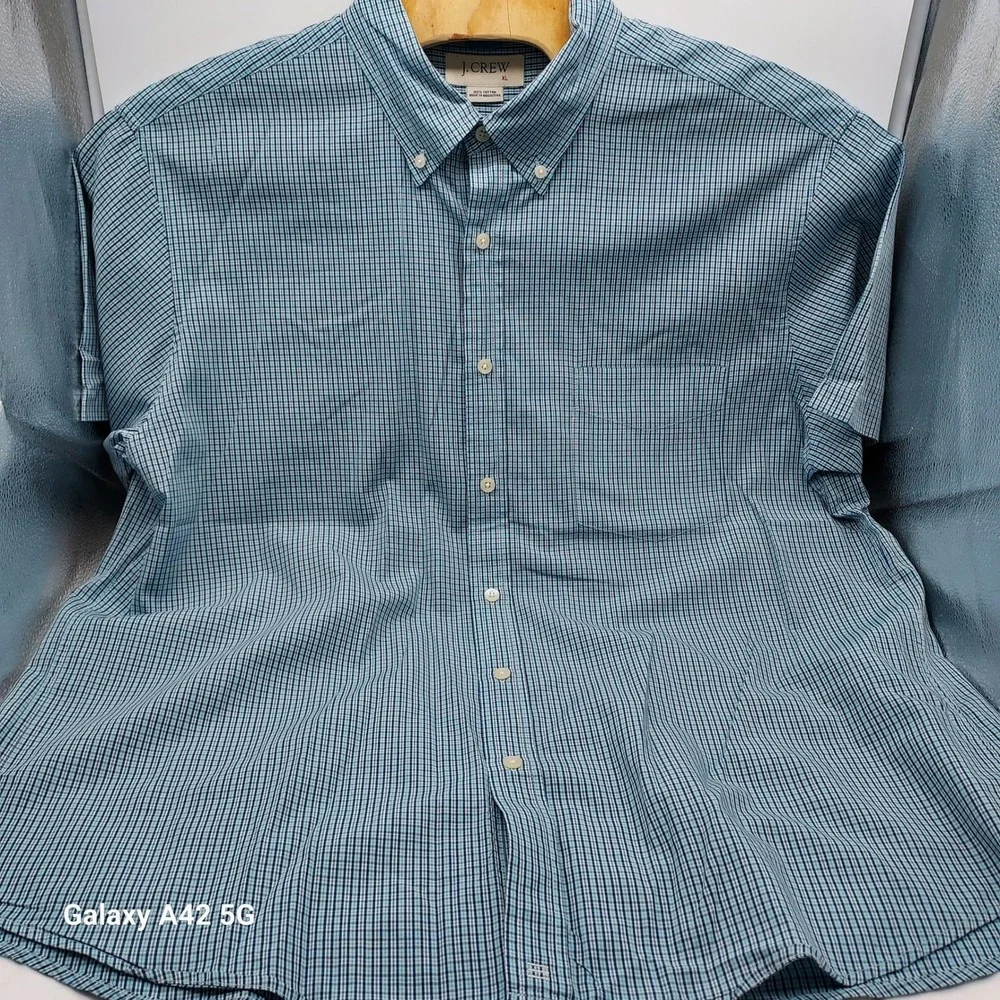 J Crew‎ Mens Button Down Shirt Plaid Short Sleeve Casual Button Up XL
